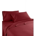 thumbnail image 5 of 1200 Thread Count Queen Size Deep Pocket Stripe Cotton Sheet Set (Twin Extra Long, Burgundy), 5 of 5