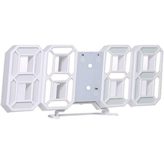Bienvenido Reloj digital, números grandes: reloj de mesa y pared LED grande, números segmentados, regulable, despertador, 21,5 cm (reloj digital para colocar de pie)