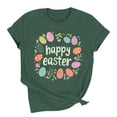 thumbnail image 7 of Maqroz Happy Easter Shirt for Women Cute Easter Eggs Graphic Tees Round Neck Short Sleeve T-shirt Casual Loose Tops, 7 of 7