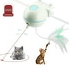 Andoer Electric Automatic Interactive Cat Toy 360° Rotate USB Rechargeable with LED Light Feather for Cat Tree Chair Desk
