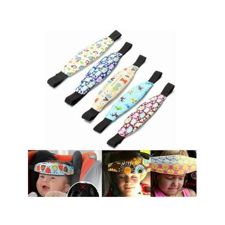 Adjustable Toddler Cap - 9 Pattern Adjustable Kids Baby Car Seat Head Support Safety Stroller Sleeping Belt with Adjustable Belt