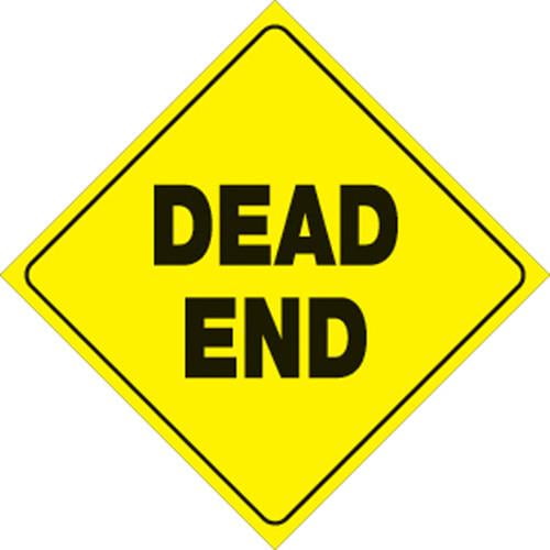 Voss Signs 472 DE YR 12x12in. Trail Sign - Dead End (Yellow/Black)