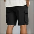 thumbnail image 4 of Gamivast Clearance Clothes Under $5.00 Cargo Shorts for Men Elastic Waist Drawstring Stretch Short Lightweight Summer Beach Shorts with Pockets Black M History of Purchases, 4 of 7