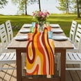 thumbnail image 4 of Table Runners 72 Inches Long Dress Scarves, Orange Brown Farmhouse Kitchen Table Runner, Coffee Tablerunners, Modern Farmhouse Abstract Patterned Art 14x72 Inch, 4 of 9