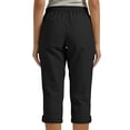 thumbnail image 5 of BUIGTTKLOP Women Cotton Linen Capri Pants Summer Wide Leg Cropped Lounge Pants Drawstring High Wasited Beach Capris, 5 of 6