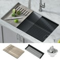 thumbnail image 2 of KRAUS Bellucci 32” in. Undermount Workstation Granite Kitchen Sink in Metallic Gray with Accessories, 2 of 7