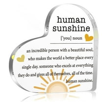 Thank You Gifts for Women, Inspirational Quotes Gifts, Human Sunshine Gifts, Motivational Gifts, Appreciation Gifts for Teacher Friends Coworkers Doctor Nurse, Acrylic Desk Sign Decor