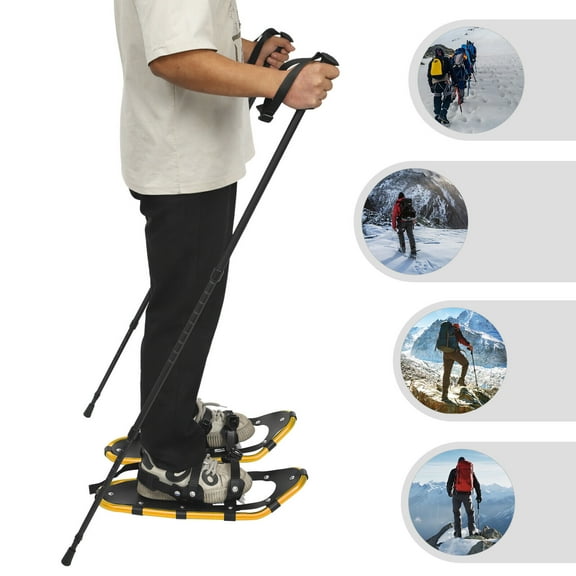 21 Inch Snowshoes, Snowshoes& Adjuatable Trekking Poles, Snowshoes for Men Women Youth