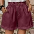 thumbnail image 2 of SHTXOZHI Loose Shorts for Women Wide Leg Beach Shorts with Pockets Summer Elastic Waist Casual Shorts, 2 of 5