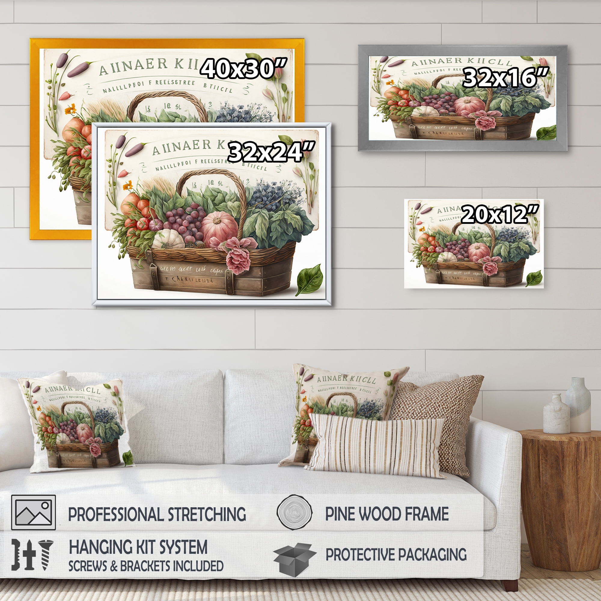 Designart Fruit In Basket III Canvas Wall Art