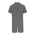thumbnail image 2 of VBTAPA Mens 2 Piece Summer Outfits Corduroy Shirt and Shorts Set Short Sleeve Button Down Beach Vacation Matching Sets Baggy Comfy Lounge Set Gray XXL, 2 of 5