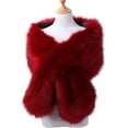 thumbnail image 3 of Wraps Women's Faux Shawl Wrap Cape For Bridal Wedding Blue Artificial Wool Wraps, 3 of 3