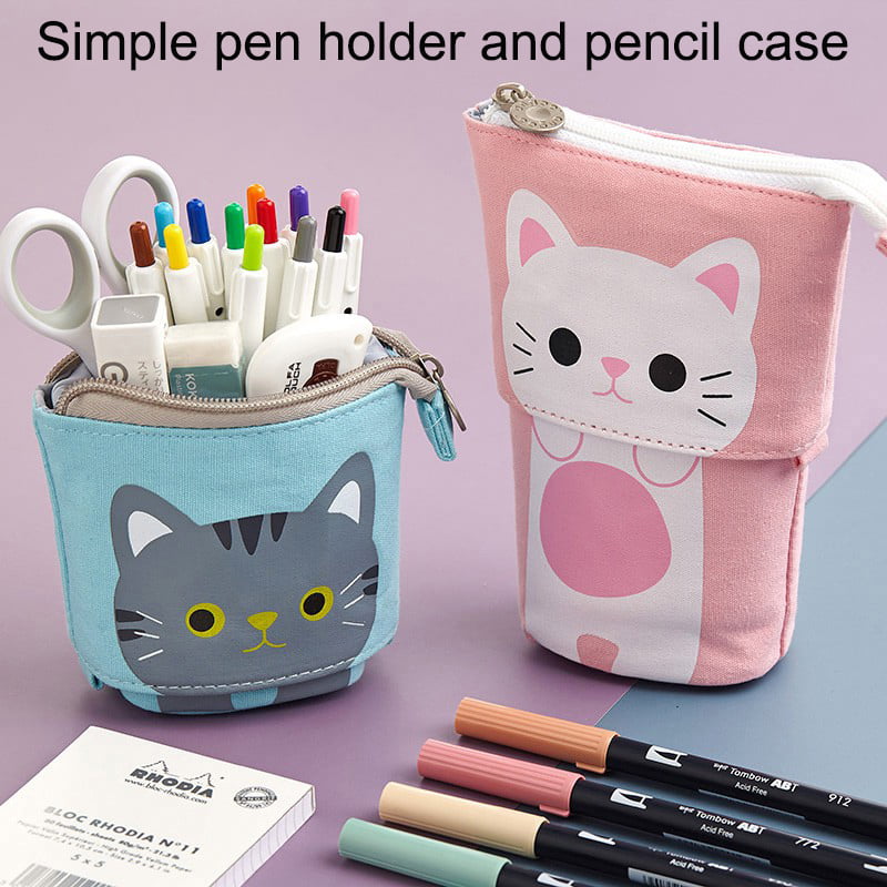 Retro Simple Stationery Large Capacity Cute Multifunctional Funny Pencil Case 6T 