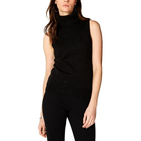 MICHAEL Michael Kors Womens Lurex Sleeveless Turtleneck Sweater