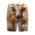 thumbnail image 7 of Daiia Bucket Flower Cow Mens Woven Stretch Pajama Short,Short Pajama Pants-Medium, 7 of 7