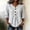 Gray, variant on Leisure Womens Blouses Ruffled Striped Henley 3/4 Sleeve Blouse Daily Wear Fitted Flutter Button Down T-Shirt Womens Tees Gray M