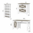 thumbnail image 2 of Key West 54W Desk with File Cabinet and Bookcase in White/Gray - Engineered Wood, 2 of 8