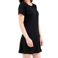 thumbnail image 2 of BadPiggies Womens Short Sleeve Loose Casual T-Shirt Tops Dress A-Line Round Neckline Summer Dress (M, Black), 2 of 8