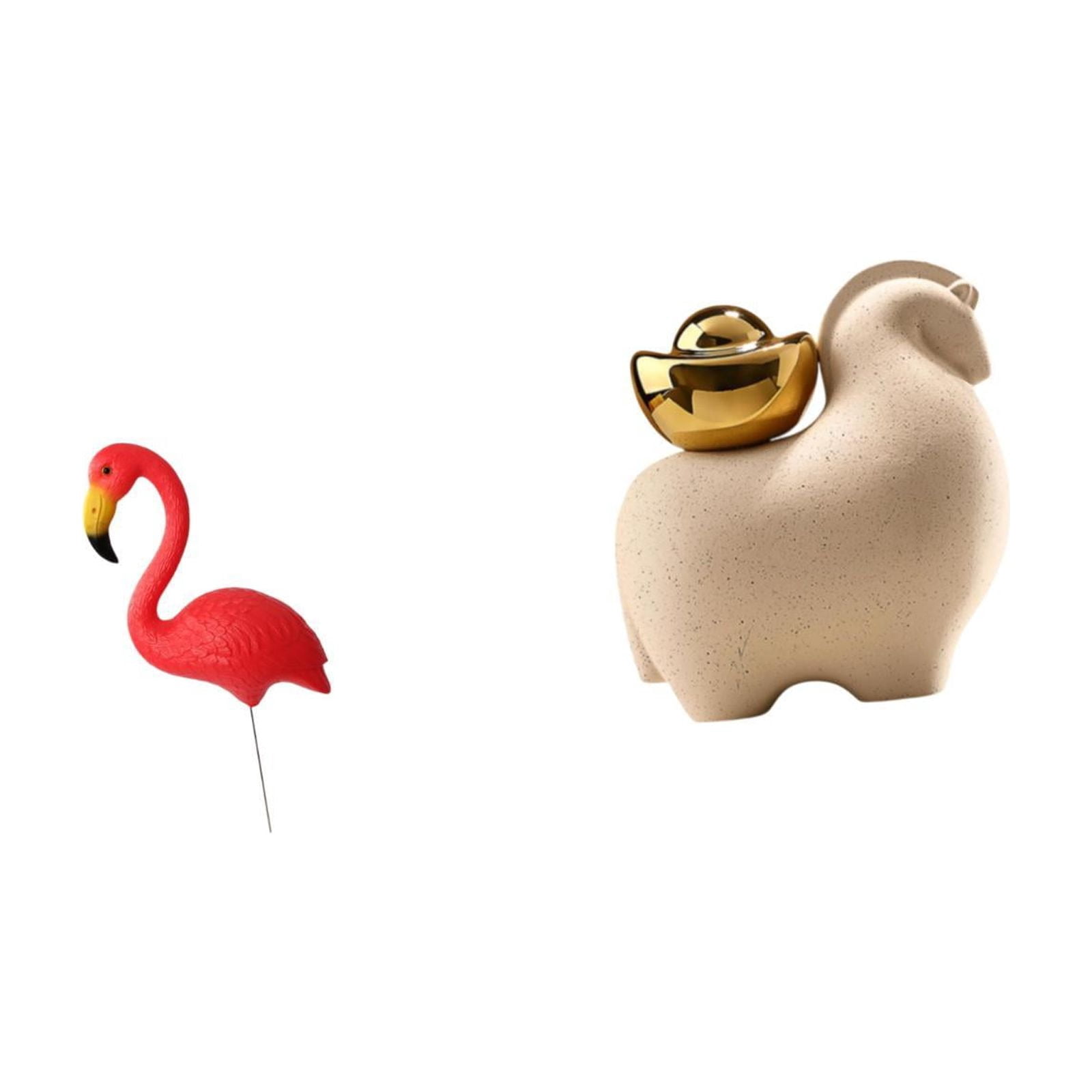 simhoa Bird Statue Figurine Yard Art Ornament Flamingo Garden Stake Sculpture for Holiday Spring Miniature Animal Tabletop Decoration Creative Home Decor Chinese Fengshui Figurine Patio
