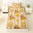 thumbnail image 3 of Erosebridal Donut Capybara Kids Twin Sheet Sets, Cute Love Heart Bedding, Orange, 3 Pieces, 3 of 5