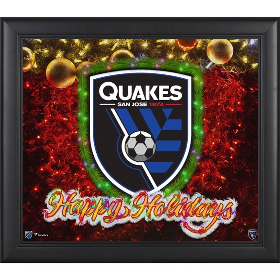 San Jose Earthquakes Framed 15" x 17" Happy Holidays Collage