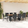 thumbnail image 1 of vidaXL 9 Piece Garden Dining Set with Cushions Black Poly Rattan, 1 of 5