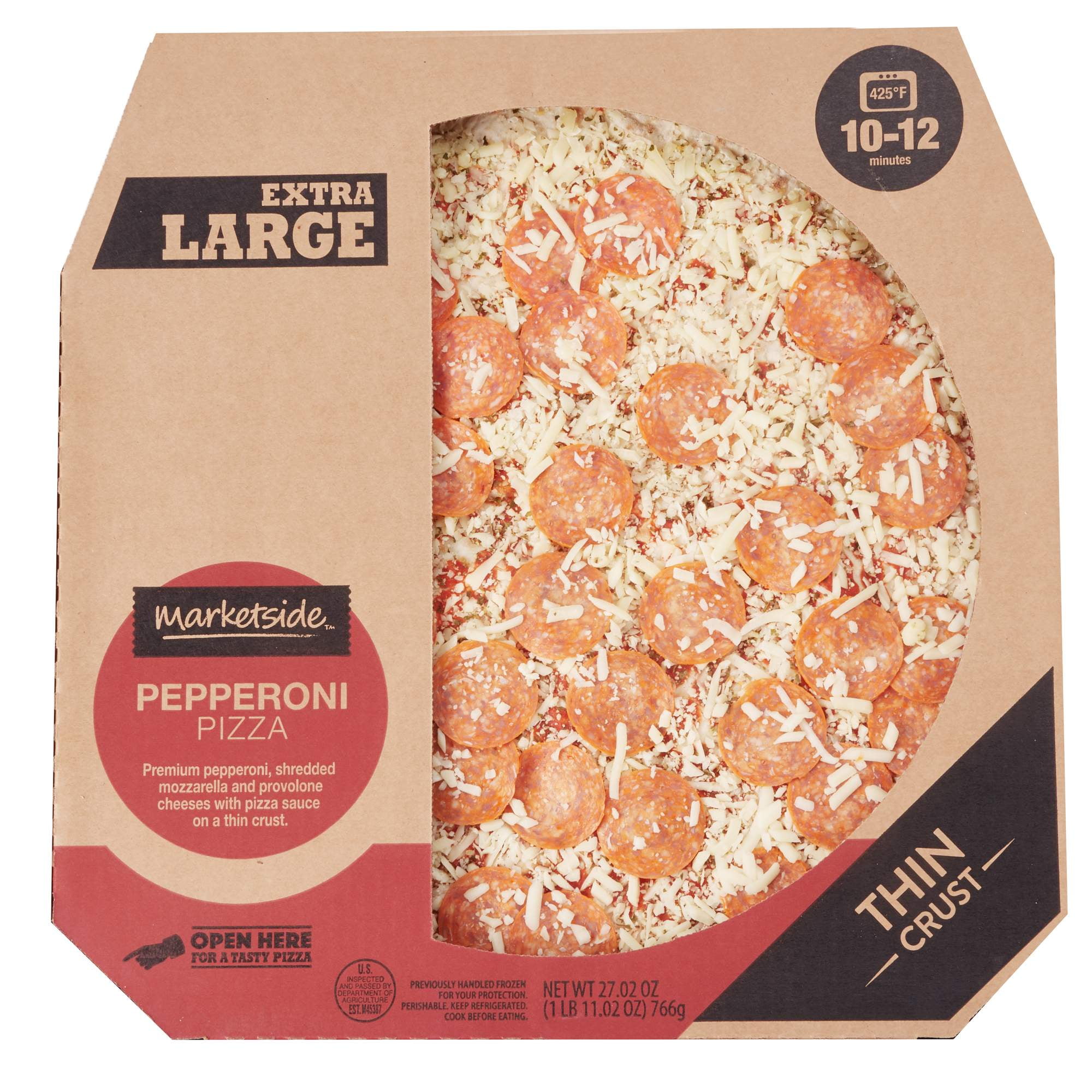 Marketside Extra Large Thin Crust Pepperoni Pizza, 27.02 ...