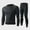 Black, variant on Labymos Men Thermal Underwear Set Sweat Shirt Long Johns Bodycon Fit Breathable Running Skiing Winter Sports Gear