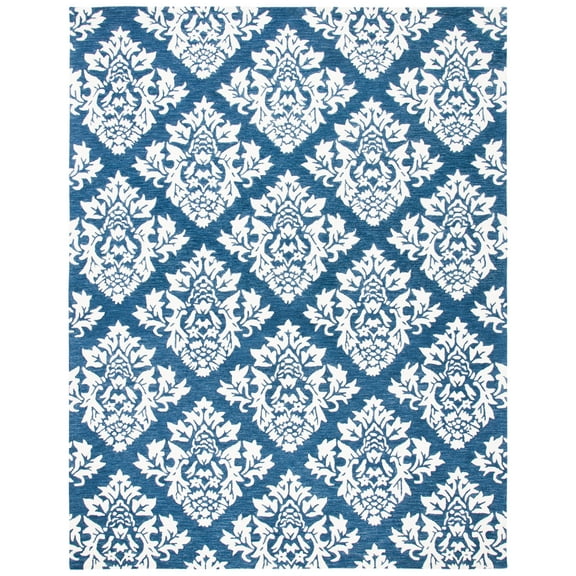 SAFAVIEH Micro-Loop Meridith Floral Area Rug, Blue/Ivory, 8' x 10'