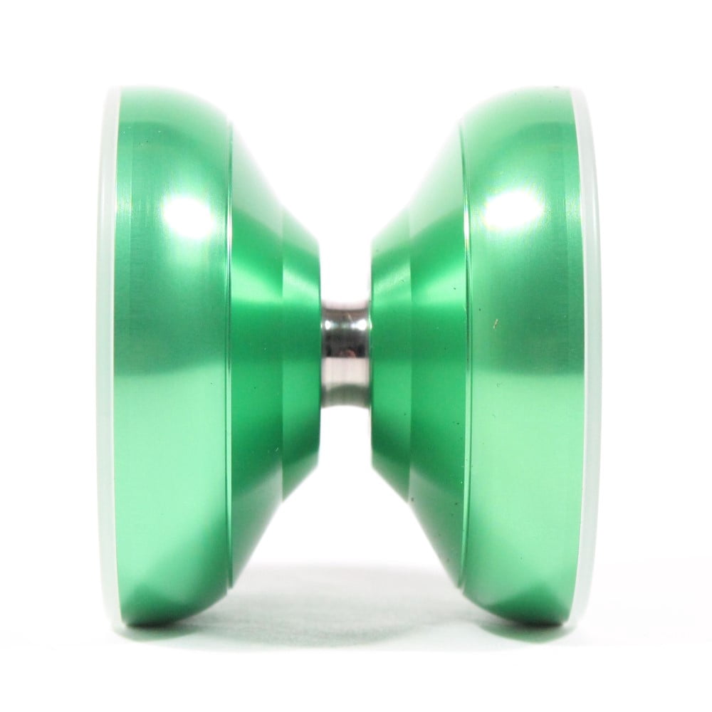 hspin x C3yoyodesign Antipodal Point Yo-Yo - 7075 Aluminum YoYo with PC Rings (Shiny Green w/Clear Rings)