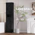 thumbnail image 6 of Ktaxon 69" H Narrow Bathroom Cabinet with 2 Barn Doors 1 Drawer, Adjustable Shelves for Bathroom Entryway Kitchen, Retro Black, 6 of 7