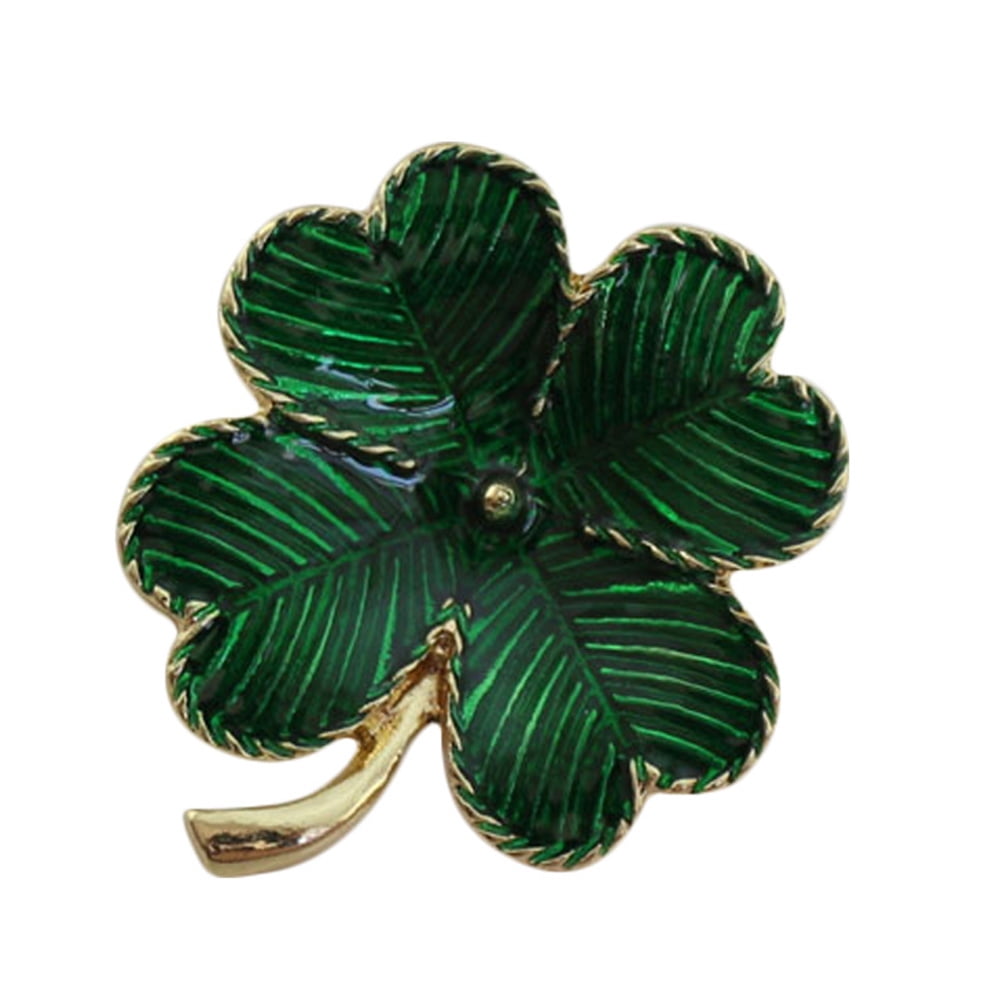 CHANEL - Vintage Gold-tone Brooch - Four Leaf Clover Clothes Pin