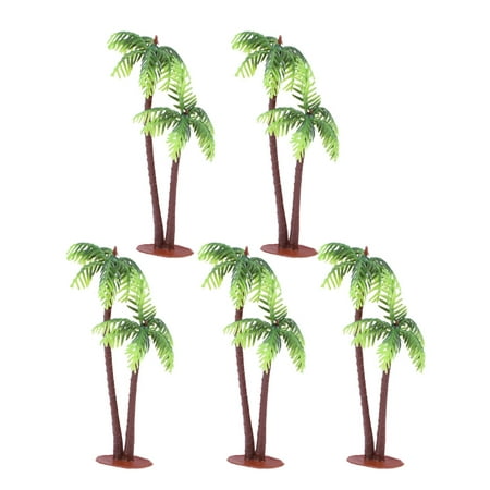 

HOMEMAXS 5Pcs Plastic Coconut Palm Tree Miniature Plant Pots Bonsai Craft Micro Landscape DIY Decor