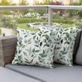 thumbnail image 4 of Eucalyptus Leaf Pillow Covers 2 Pack Green Plant Pillowcase Waterproof Outdoor Throw Pillow Cover for Patio Garden Square Cushion 18”x18”, 4 of 9