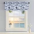 thumbnail image 5 of Summer Island Window Valance for Kitchen, Ocean Lighthouse Tropical Plants Blue Stripes Rod Pocket Short Curtain for Small Windows, Light Filtering Decorative Valance, 42 x 12 Inch, 5 of 9