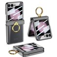 thumbnail image 2 of Frusde for Samsung Galaxy Z Flip 5 Case with Screen Protector Hinge Protection & Ring Kickstand Slim Hard PC Case-Gold, 2 of 4