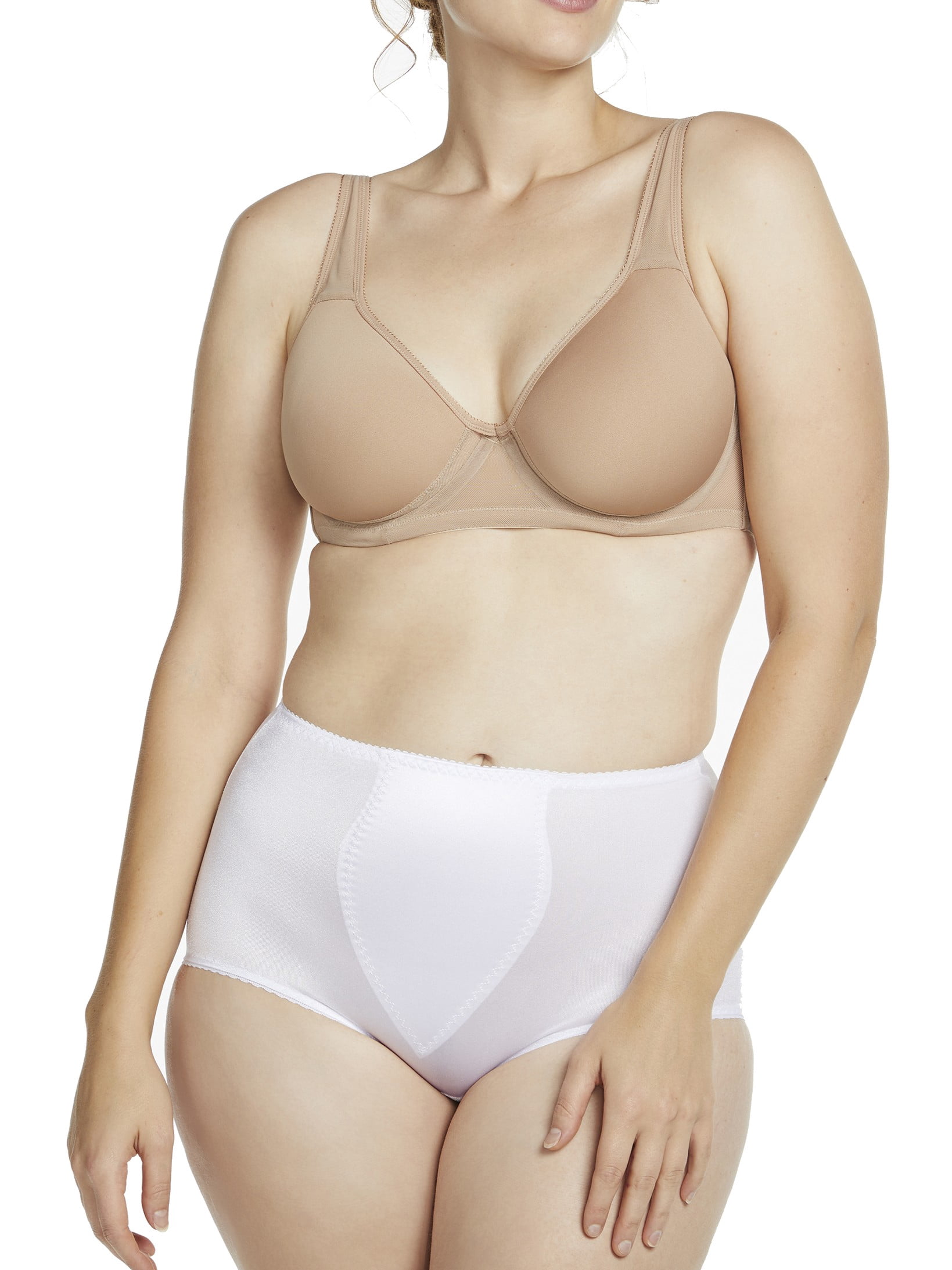 Cupid Women's 2-Pack Light Control Shapewear Panty Briefs with Tummy Panel, Sizes M-2XL