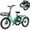 Cyan, variant on MOONCOOL TK1 20" Fat Tire Folding Electric Tricycle w/ Rack Bags, 750W Motor 48V Foldable Ebike Electric Trike for Adults, 3 Wheel Electric Bicycle w/Front & Rear Baskets, Certified to UL 2849 by SGS