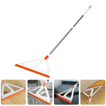 LEORX Lightweight Floor Squeegee Broom Orange Suitable for Living Room and Kitchen