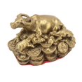 thumbnail image 4 of Estatua de toro de latón que atrae riqueza, buena suerte, decoración de toro hecha a mano Figura de toro para gabinete de TV Oficina, 4 of 10