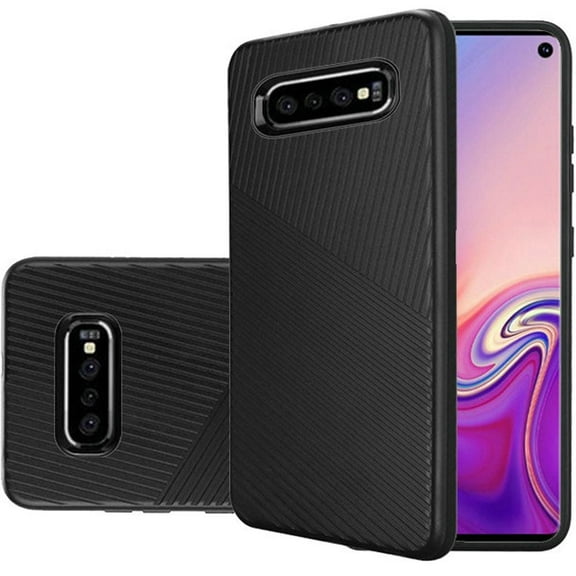 GSA Textured Embossed Lines Case for Samsung Galaxy S10 (6.1") - Black