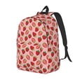 thumbnail image 1 of Disketp Strawberries print Canvas Backpack Lightweight Travel Daypack Student Rucksack Laptop Backpack-Small, 1 of 5