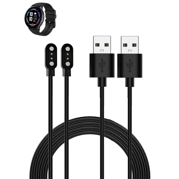 2 Pack USB-A Magnetic Charger Cable for 3Plus Callie Smartwatch with 1.43" ,Compatible for 3Plus Callie 1.43" Charging Replacement Accessory 1M/3.3ft - Black