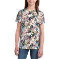 thumbnail image 3 of Wukai Rose Flowers Youth Unisex Short Sleeve T-Shirt for Boys, Girls, Teens, and Kids-Large, 3 of 7