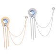 thumbnail image 1 of Broches de cadena de gemas Uxcell, cadena de borlas de gemas redondas en azul, 1 of 7