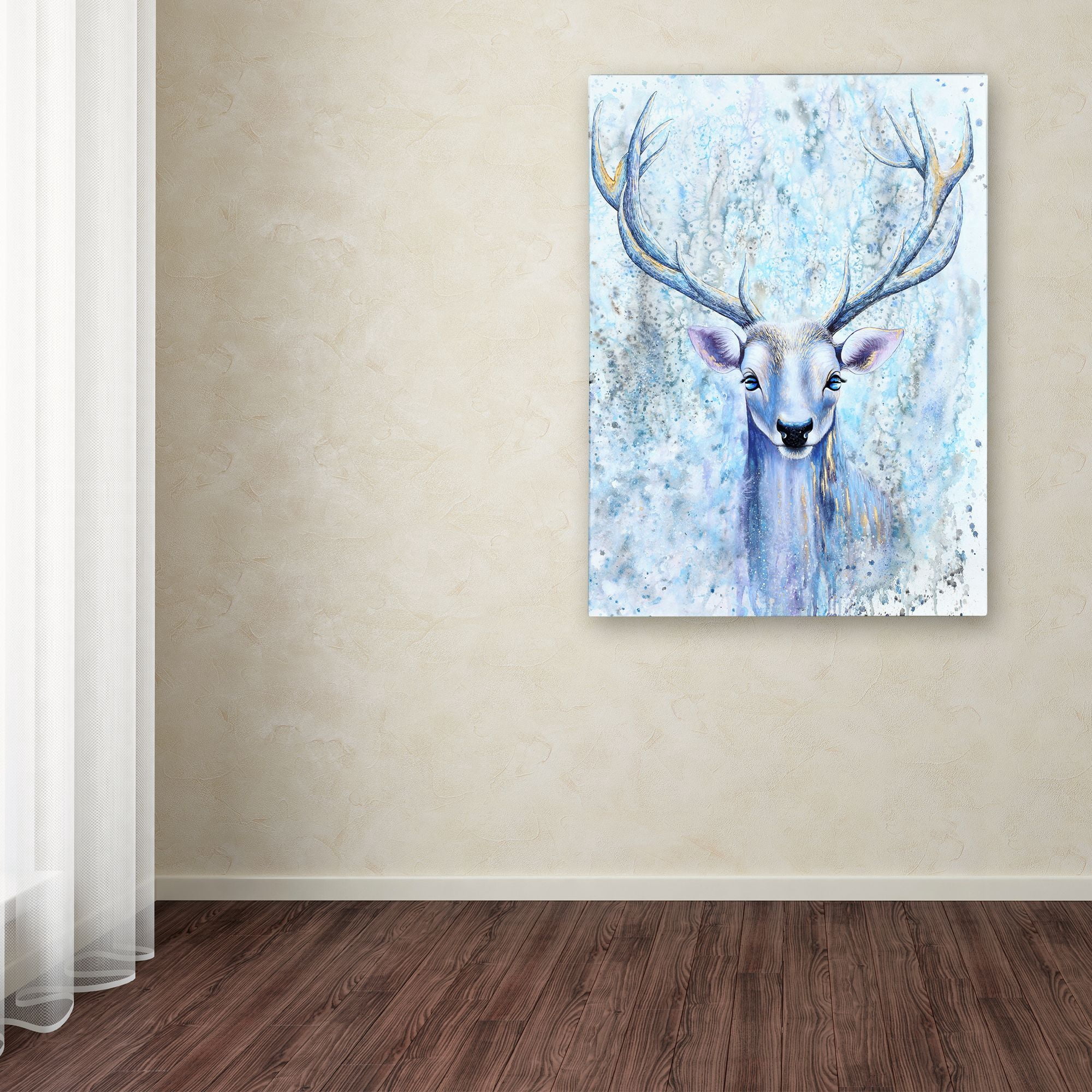 Trademark Fine Art 'Blue Spirit Deer' Canvas Art by Michelle Faber