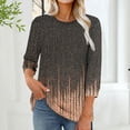 thumbnail image 2 of Womens 3/4 Sleeve Tops Crew Neck Floral Print Fall Blouse Casual Loose Tunic Tee Tops, 2 of 6