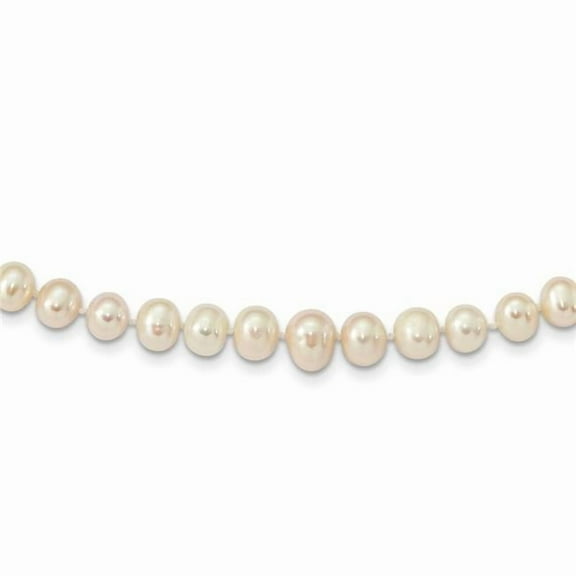 Finest Gold 14K Yellow Gold 4-9 mm White Freshwater Cultured Pearl Graduated 18 in. Necklace