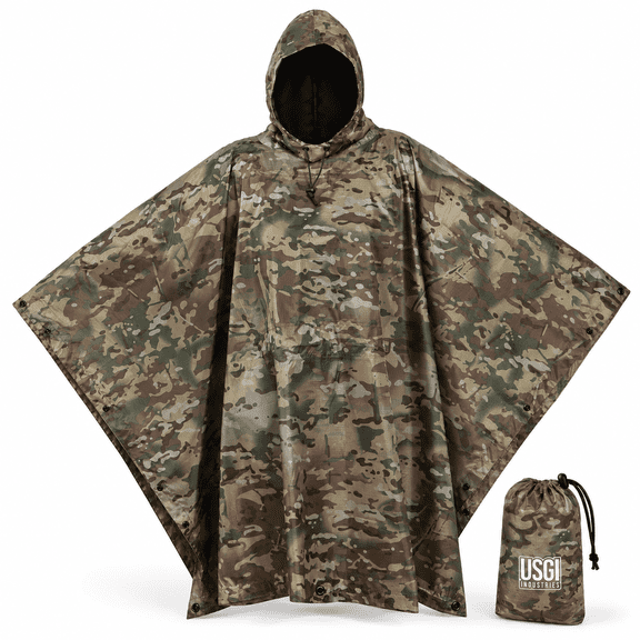 USGI Industries Ripstop Waterproof Polyester Camping and Hiking Poncho