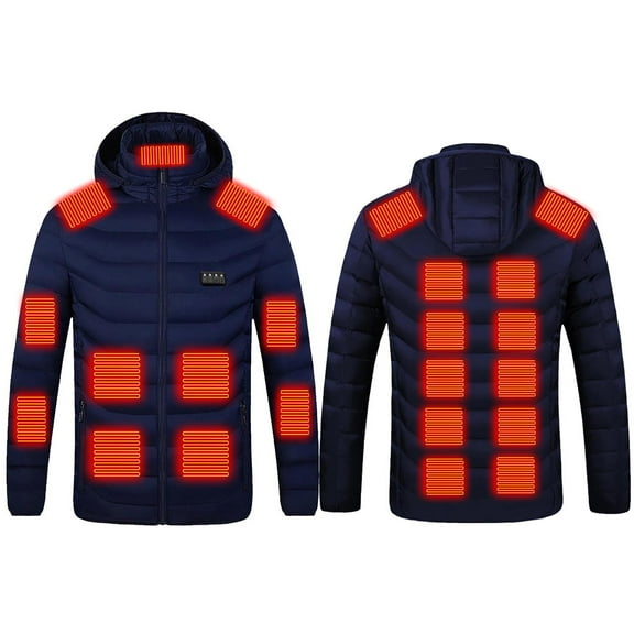 Womens Heated Jacket Sevevn Women Heated Jackets Detachable Hood Lightweight Waterproof Zip Winter Fleece Coat 25 Zones Heated Coat